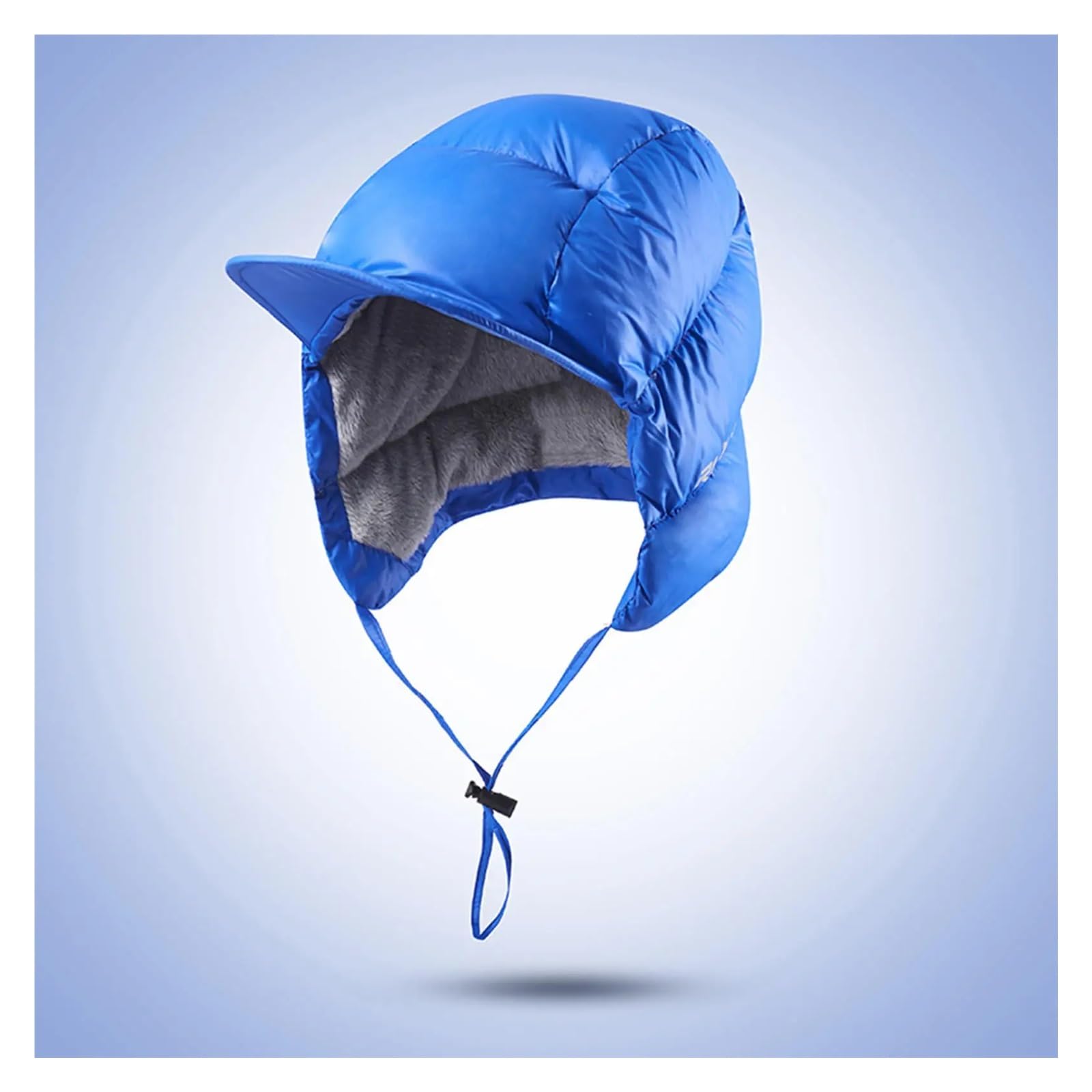 Gorro con Visera de plumón de Pato a Prueba de Viento, Orejeras térmicas Impermeables, Forro Polar cálido, Suave for Ciclismo, Caza, Clima frío, Deportes de Nieve al Aire Libre(Blue)