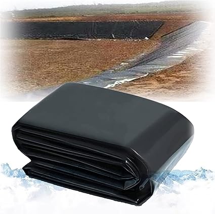 Image CIDMUS HDPE Pond Liner 5x6m 7x8m Polythene Sheeting 0.3mm Waterproof Building Membrane Flexible Fish Pond Liner for Garden Aquaculture (Color : Black, Size : 6x7m)