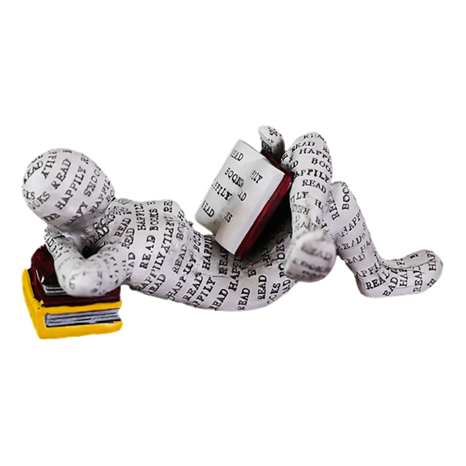 Aizuoni Escultura de Hombre Leyendo, estatuilla de Lectura - Adornos de Escritorio de Lectura de Estatua de Pensador,Esculturas Modernas abstractas estéticas de Resina para Accesorios de Biblioteca