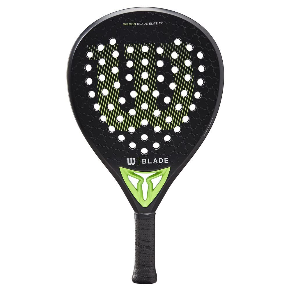 Wilson Blade Elite Tx V2 - Racchetta da padel leggera, superficie in carbonio/fibra di vetro, anima in EVA, bilanciamento medio, taglia unica, 361 g/410 g, uso interno