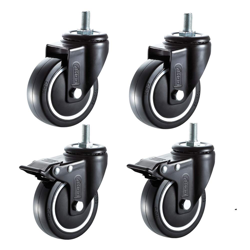 Roulettes pivotantes robustes à filetage M12 et bandage PU pour charges industrielles lourdes