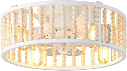 HuixuTe Boho Ceiling Fan with Lights, Ceiling Fan with Lights