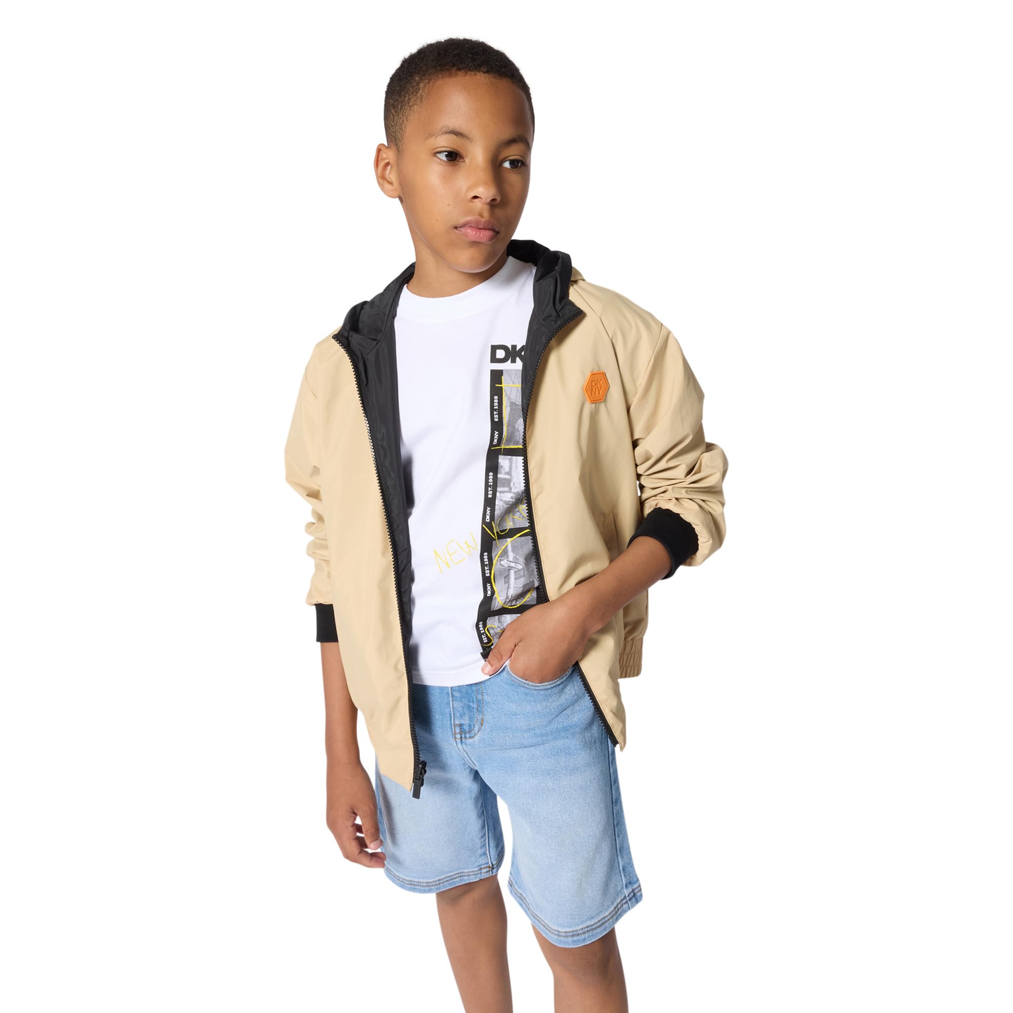 DKNY Jungen Short Sleeves Tee-Shirt T-Shirt (1er Pack)