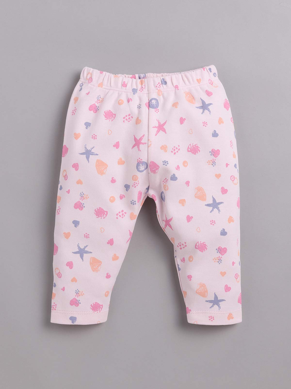 BABY GO Girls Mid Rise Cotton Graphic Regular Fit Track Pants Pack of 1 (Gobs20-2506-0/3M-Pinkk_Pink2_0 3 Months) 3