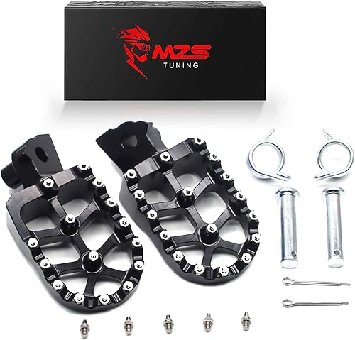 Miniatura 15 de MZS Estriberas de motocross anchas negras compatibles con KX250 KX450 KX250F KX450F KX250X KX450X CR125 CR250 CR250 CRF150R CRF250R CRF250 RALLY