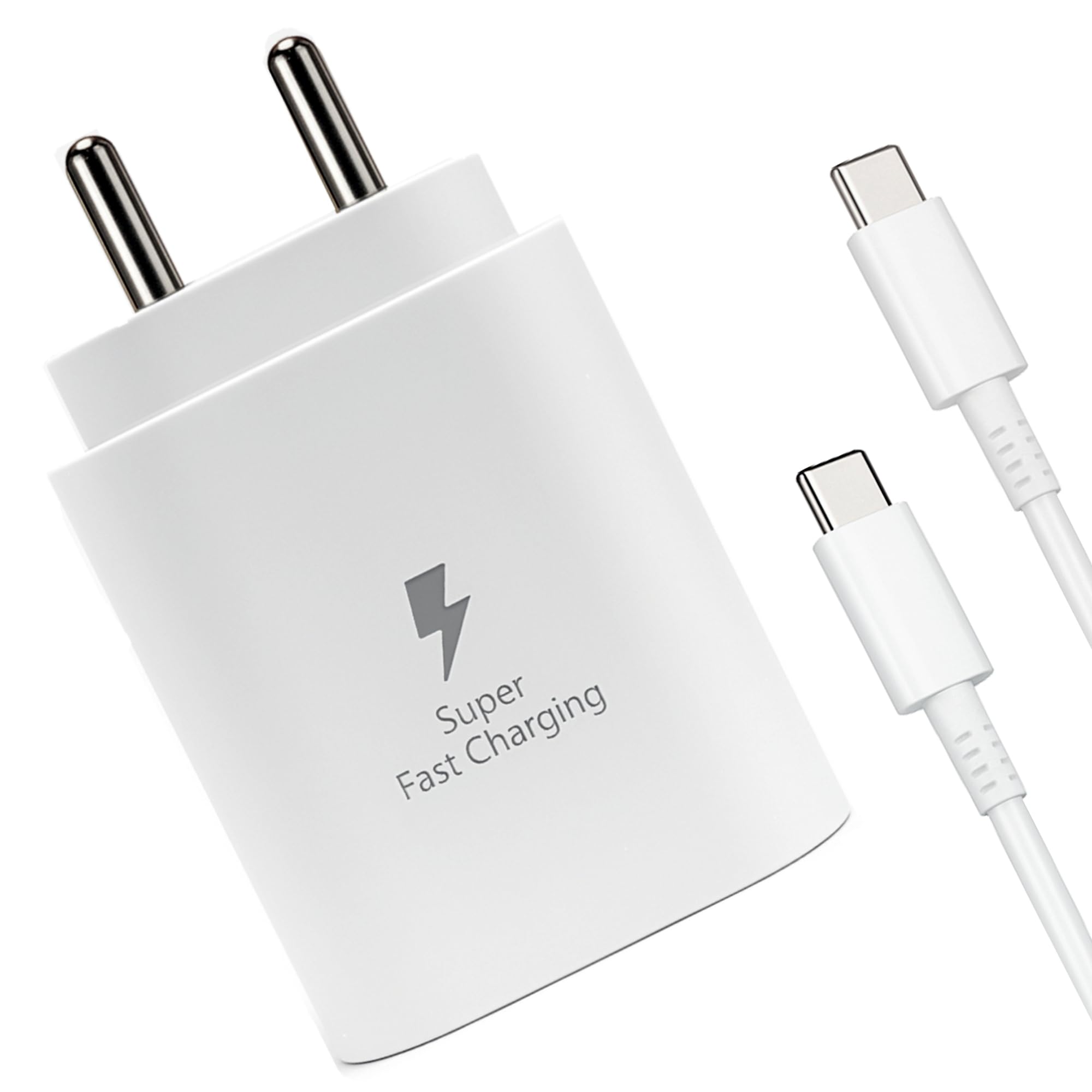 25W Super Fast Charger Adapter & Type C Cable Compatible with Samsung Galaxy S25, S24, S23, S22, S21(Ultra/Fe), M35, M15, M06, M05, M56, A55 5G, A35 5G, A15, F15, F14(Z/S/A/M/F Series)