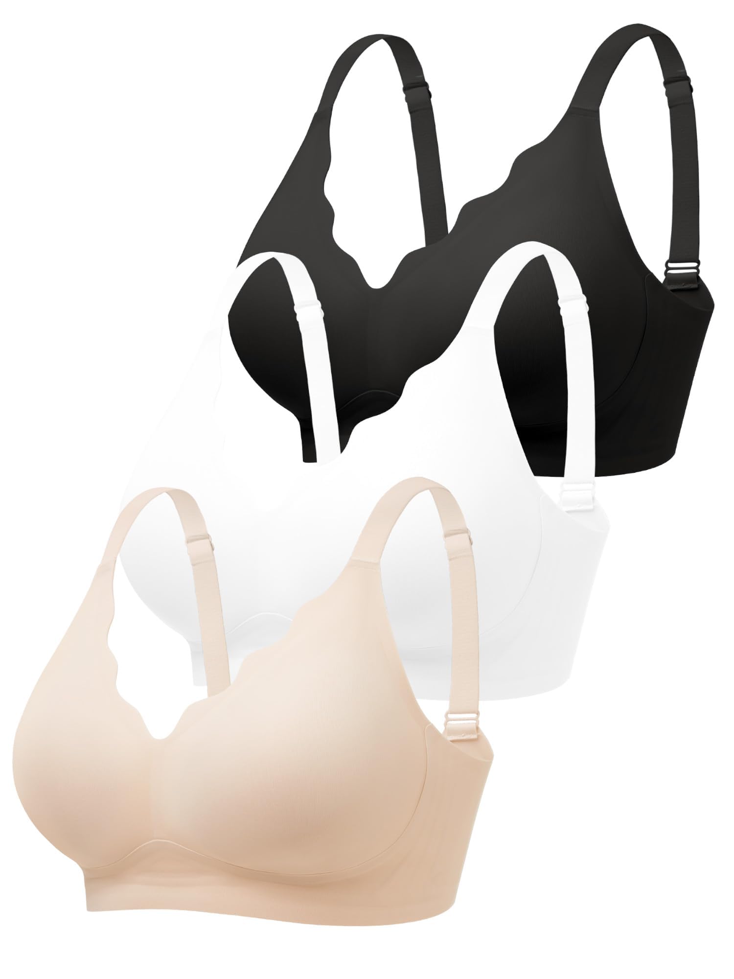 BH für Damen ohne Bügel mit Unterstützung, Bequeme Nahtlose Bralettes Gepolstert, Bügelloses Bustier Komfort T-Shirt BHS