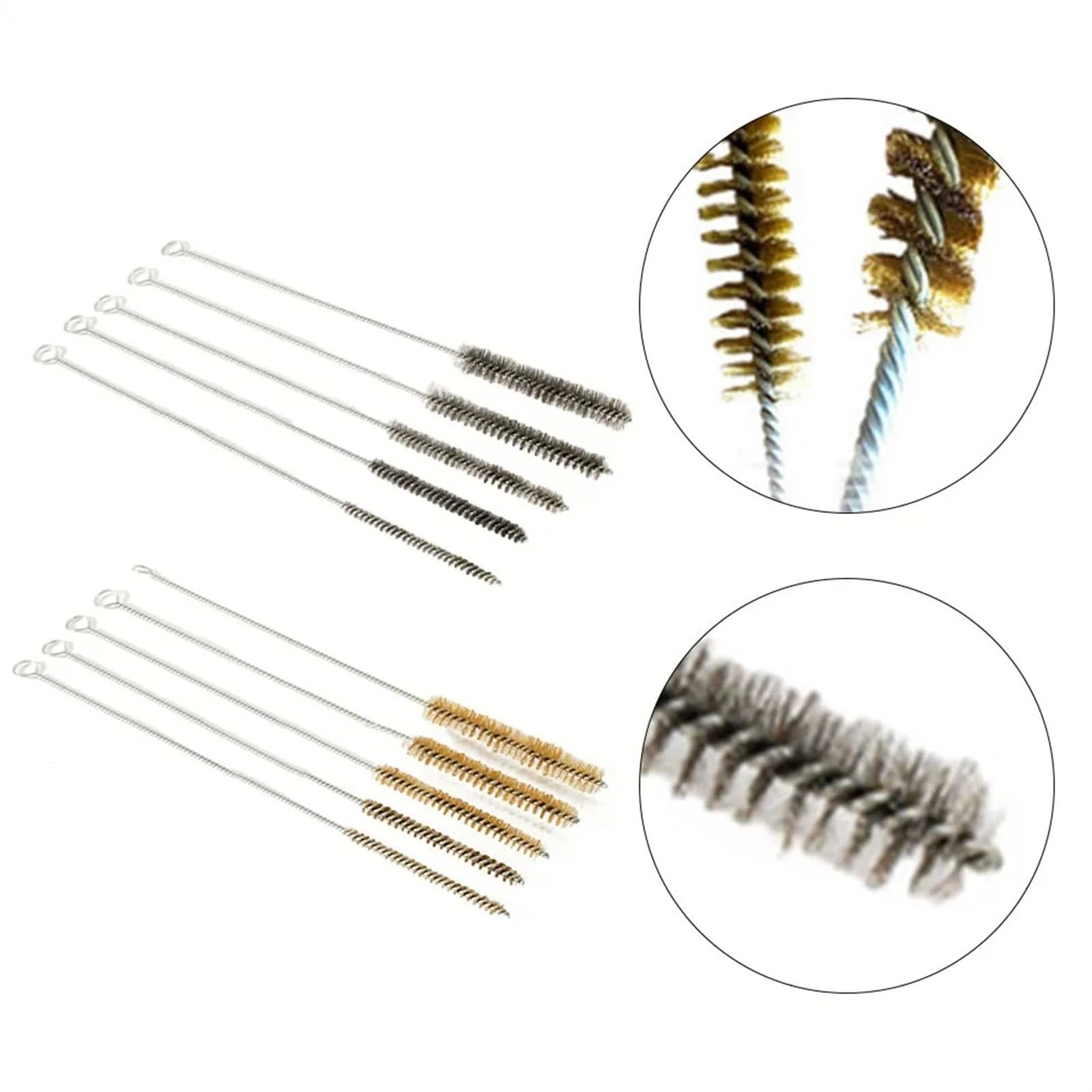 ReinigungsbüRste 5/10-teiliges Reinigungsbürsten-Set aus Edelstahl, Messing, Zylinder, Draht, Rohr, Rohrreinigungsbürste, Reinigungsbürste for Farbspritzpistolen AbflussbüRste(10pcs)