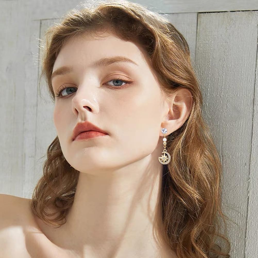 DICOSMETIC 24Pcs 4 Styles Alloy Sun Moon Star Charms Rhinestone Crystal Sun Charms Golden Celestial Charm for Jewelry Making Bracelets Necklace, Hole: 1.4-1.8mm - Image 6