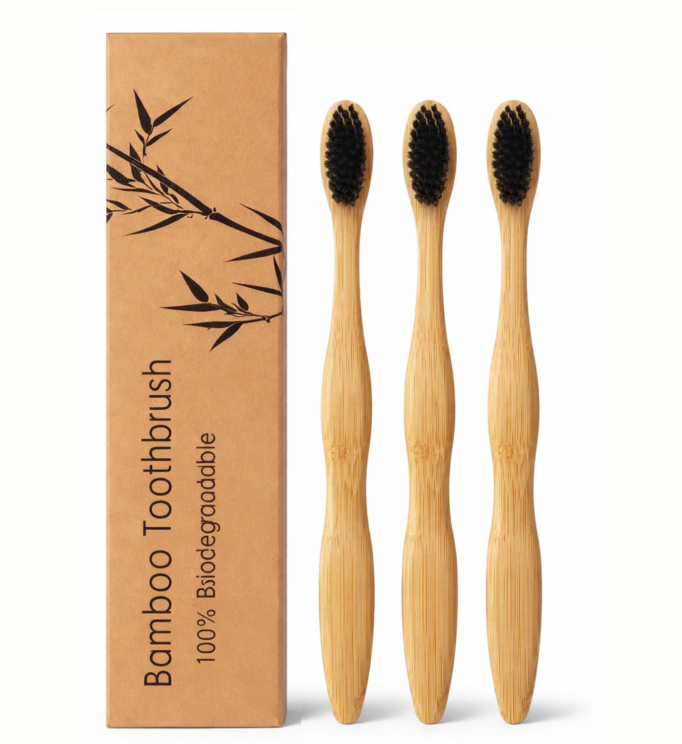 Bamboo toothbrush set for teeth | Organic Natural wooden toothbrush for adults | Charcoal Bamboo brush wood toothbrush for men & women | Eco friendly Non plastic Wooden tooth brush for Adults-image-32