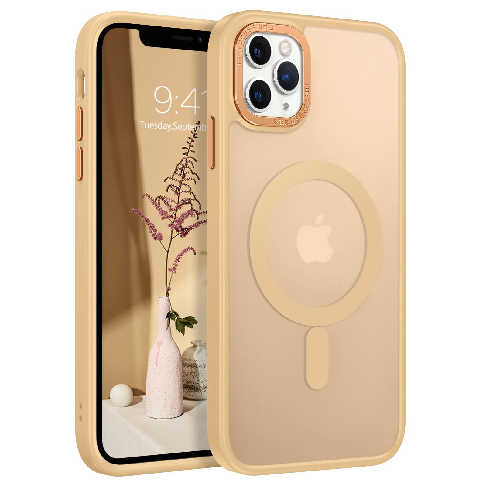 BENTOBEN Magnetic for iPhone 11 Pro Max Case, [Compatible with MagSafe] Translucent Matte Frosted Anti-Fingerprint Slim Shockproof Women Men