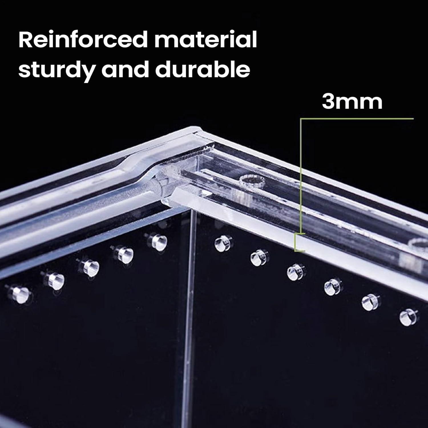 Spider Terrarium - Transparent Habitat, Escape-Proof Enclosure for Indoor Breeding, Reptile Box with Ventilated Design, Exotic Pet Display Case, Secure Container for Lizards and Hermit Crabs