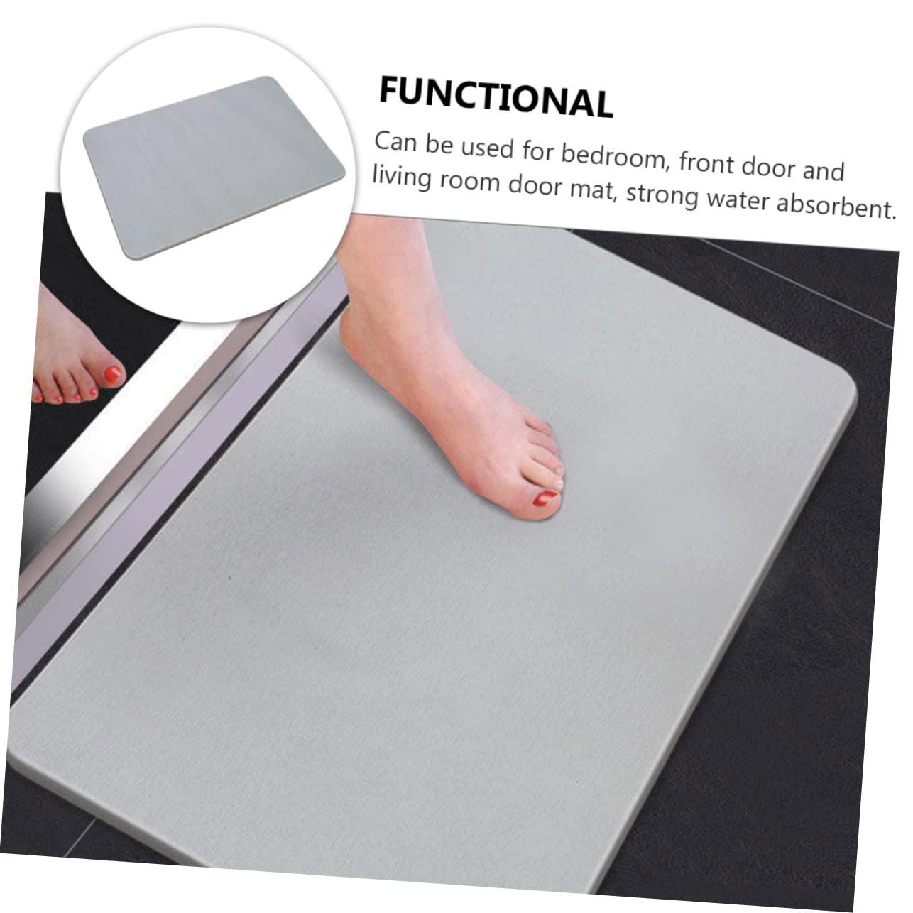 Tapis de Sol pour Salle de Bain Antidérapant en Terre de Diatomée