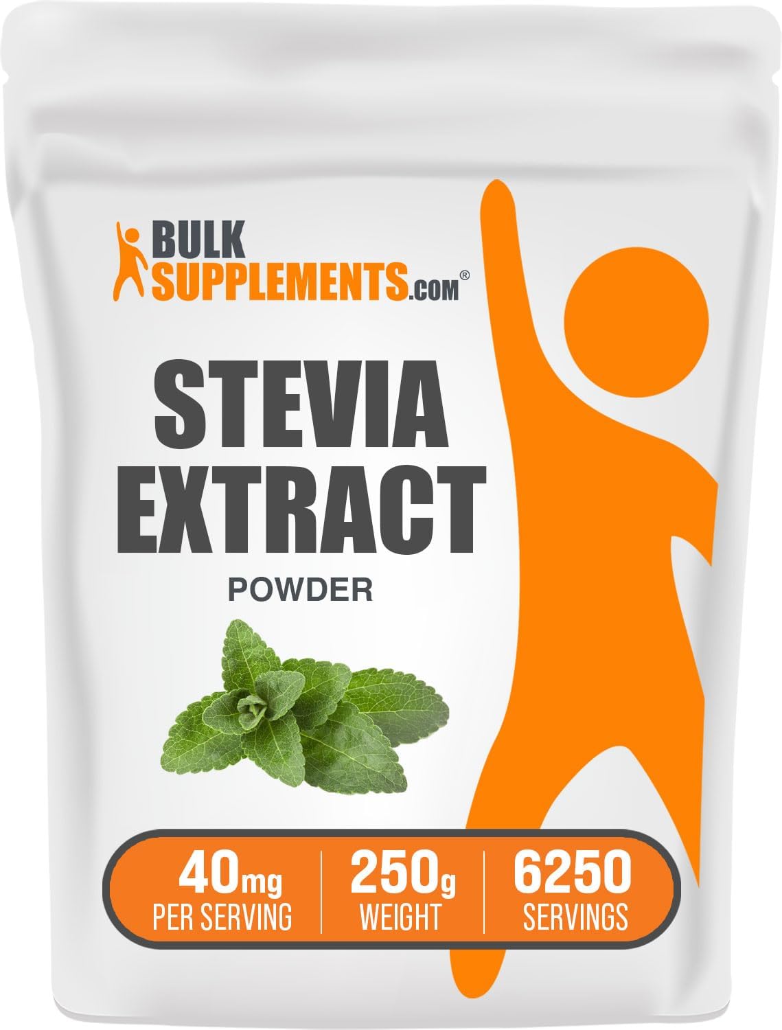- BulkSupplements.com Stevia Extract Powder - Stevia Sweetener - Zero Calorie Sweetener, Gluten Free, 40mg per Serving, 250g (8.8 oz) (Pack of 1)
