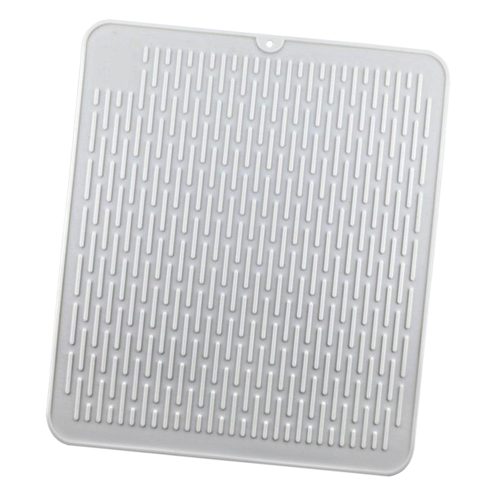 Hitzebeständige Silikon Abtropfmatte 45 x 40 cm 2er Set rutschfest Weiß Küchenspüle Matte für Geschirr Leicht zu reinigen Flexibel Antibakteriell