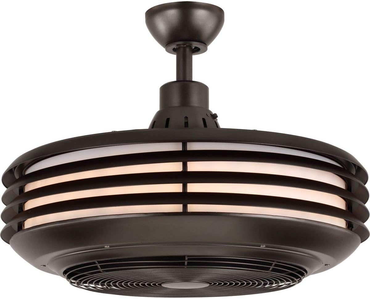 Alapuoli view of the Progress Lighting Sanford ceiling fan showing the protective grille