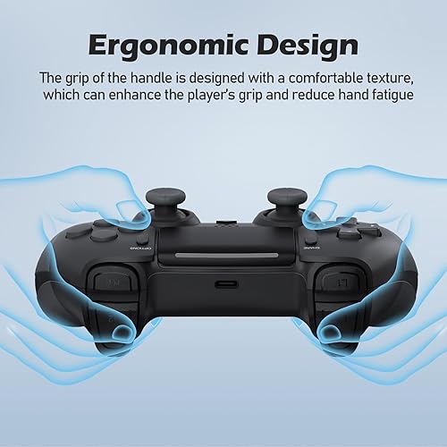 Miniatura 3 de CHEREEKI Controlador inalámbrico para PS4 con 2 botones macro, audio de 3.5mm y función Turbo, control de movimiento de 6 ejes, vibración dual
