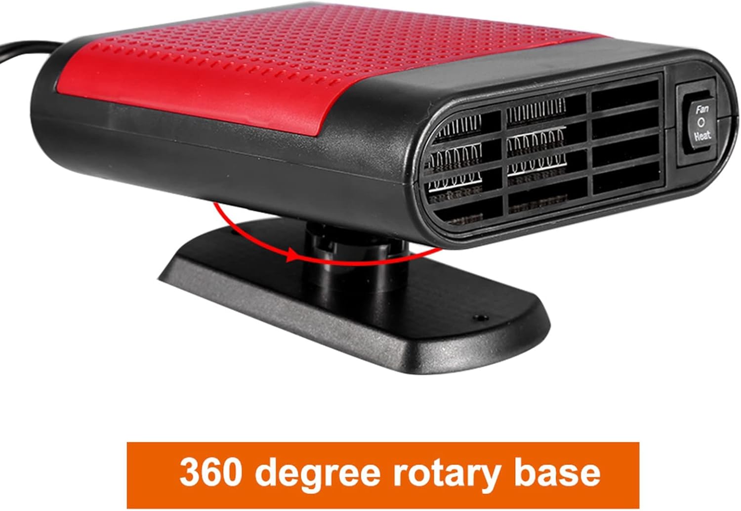 Car 12V Portable Electric Window Heater Heating Dryer Windshield Fan Defroster Demister Fast Heating Energy Efficient ABS Material Red Grey 4.3x5.9x3in for Car Winter Defrosting (Red)