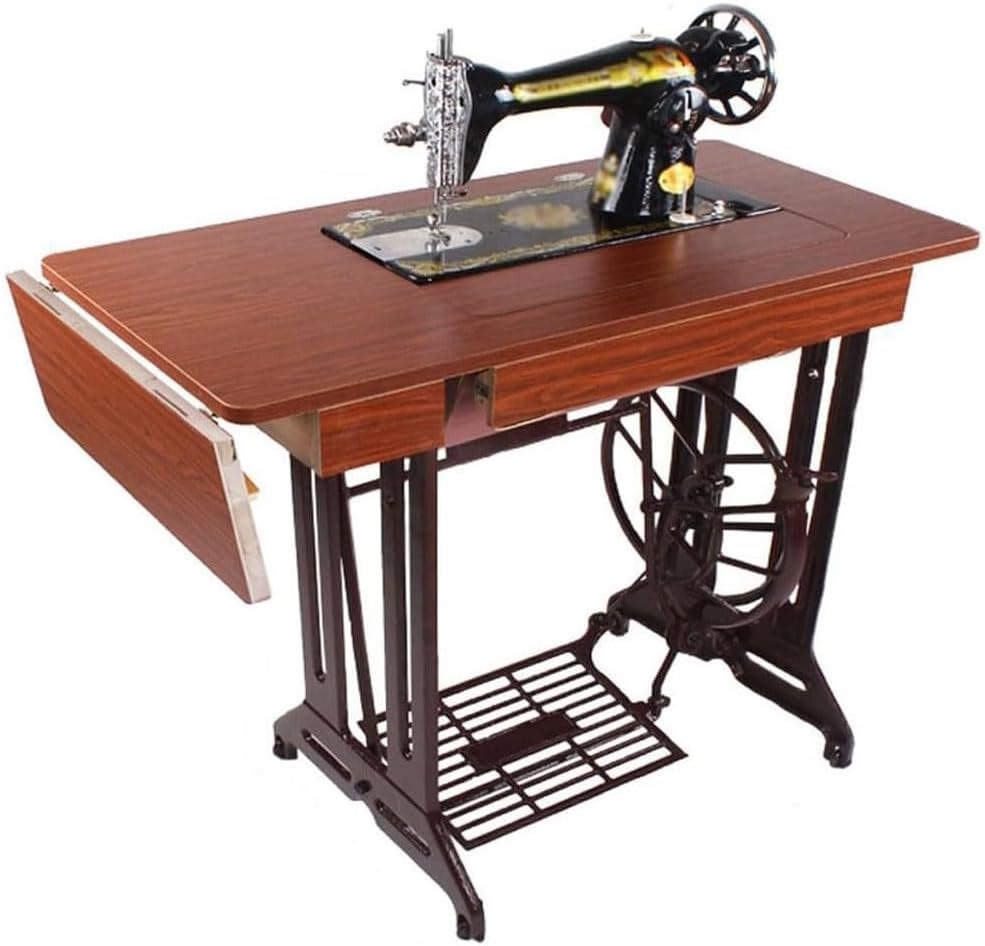 Sewing Machine Vintage Sewing Machine Household Foot-Operated Manual Tailor Head Eat Thick Sewing Machine with Iron Frame - Old Fashioned WEWYQSJXBXF-4129(Color:B,Size:)