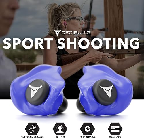 Miniatura 8 de Decibullz Paquete Pro Pack de tapones para los oídos moldeados personalizados (azul)