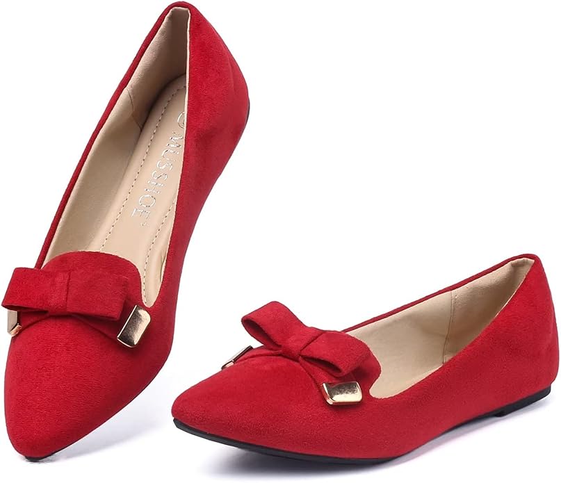 MUSSHOE Flat Shoes Women Comfortable Pointed Toe Slip on Women's Flats