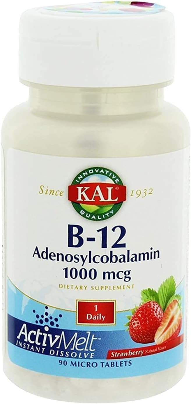 Kal Vitamin B12 Adenosylcobalamin Activmelt Strawberry (1000mcg) - 90 Tablets