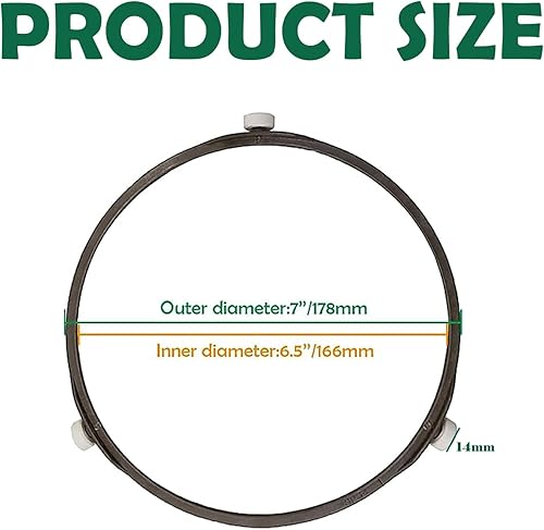 Miniatura 2 de Anillo giratorio de microondas de 7 pulgadas, rodillo de anillo giratorio, soporte de bandeja de placa de vidrio, anillo interior de repuesto,
