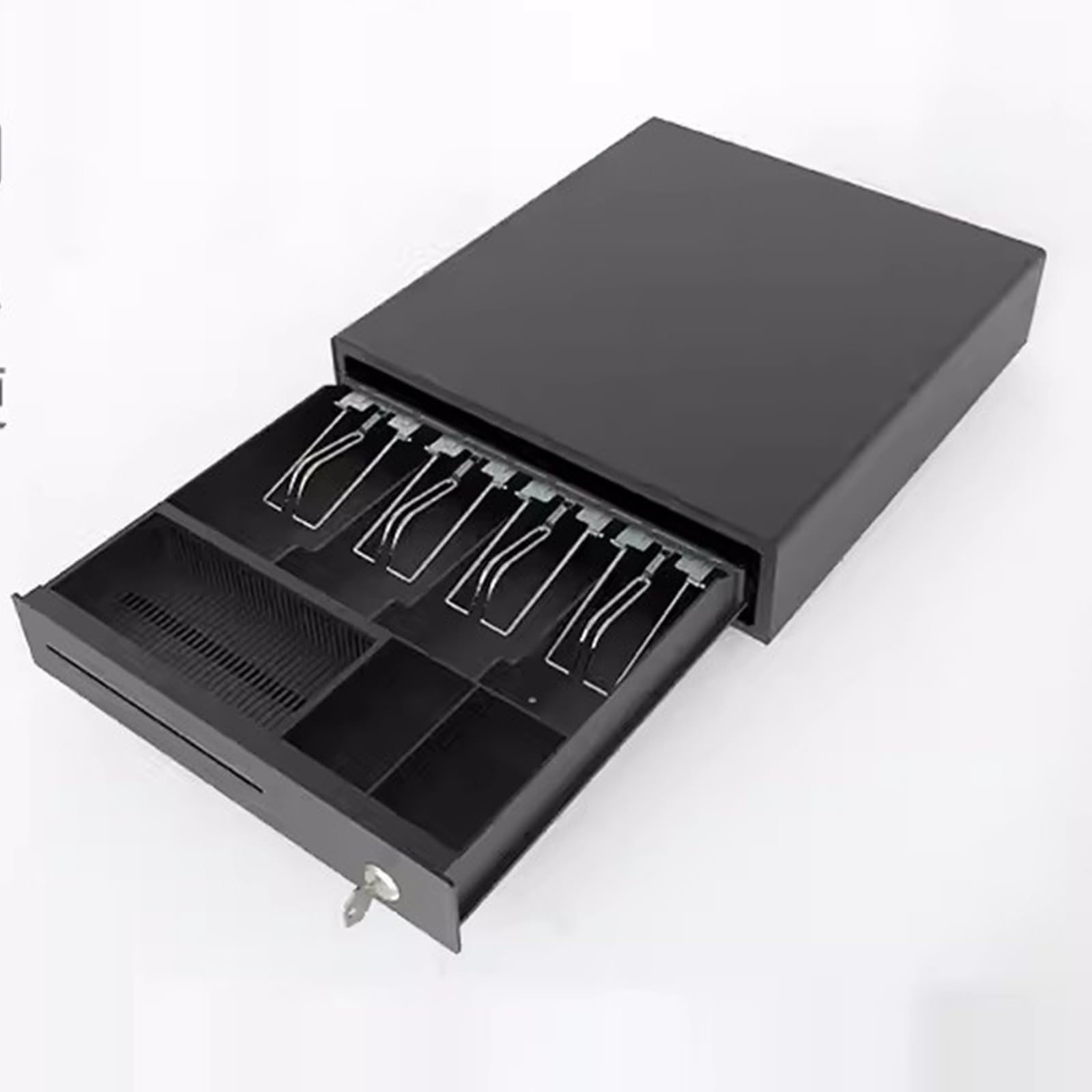 Kassenbox, Hochleistungs-Kassenschublade mit manuellem Push-Open-Verfahren, Kassenschublade for POS-Systeme mit 4 Scheinen und 3 Münzfächern