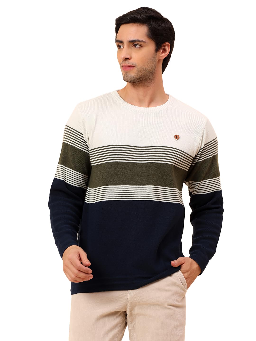cantabil Sweater for Men | Winter Wear Polyester Fabric Pull-On Closure Round Neck Regular Fit Striped Pattern (P_MSWL00119)-picture-16
