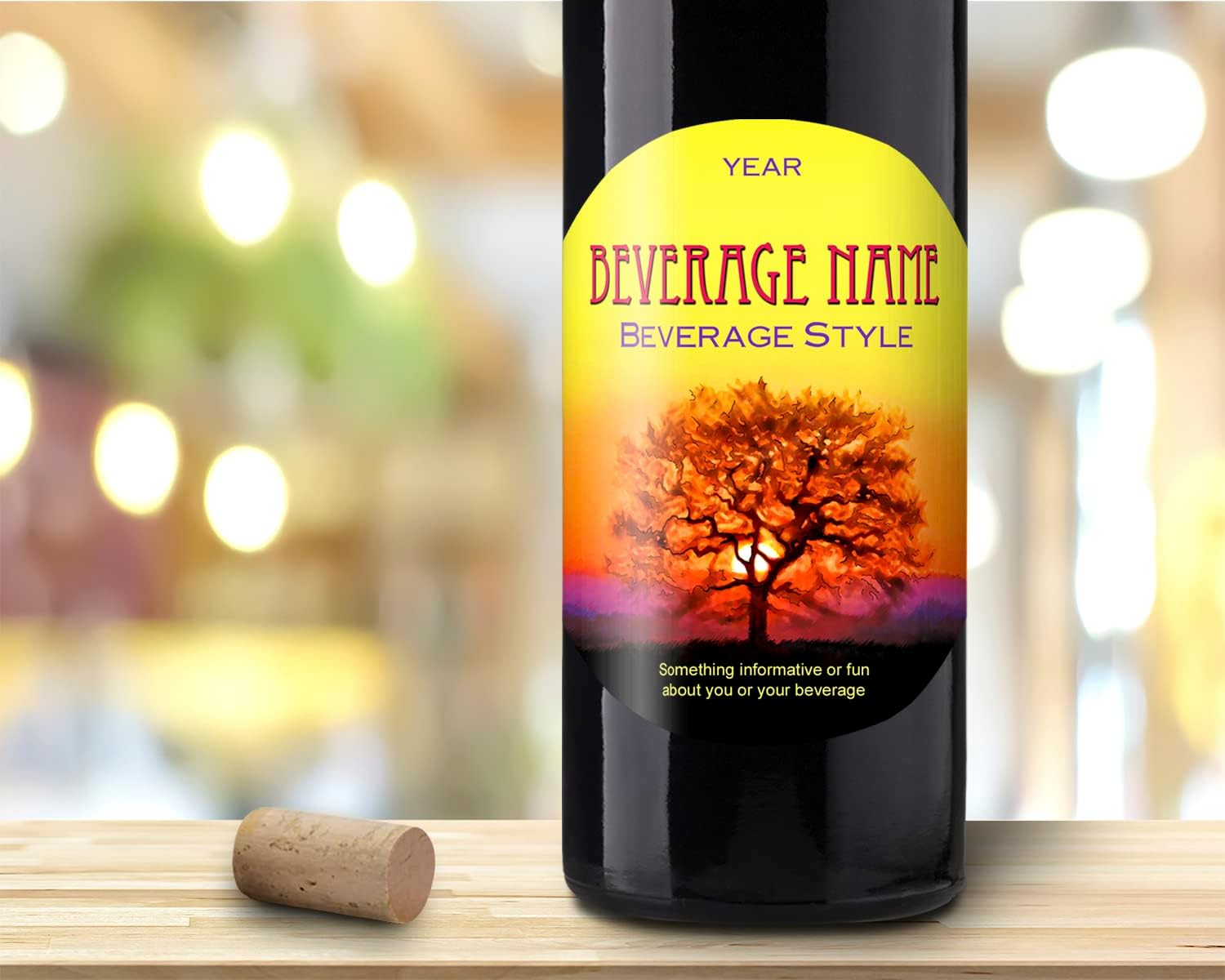 Personalized Custom Wine Labels- Set of 30 Removable and Reusable Wine Labels for Home Winemakers and Brewers- Gold Seal 3.3x4