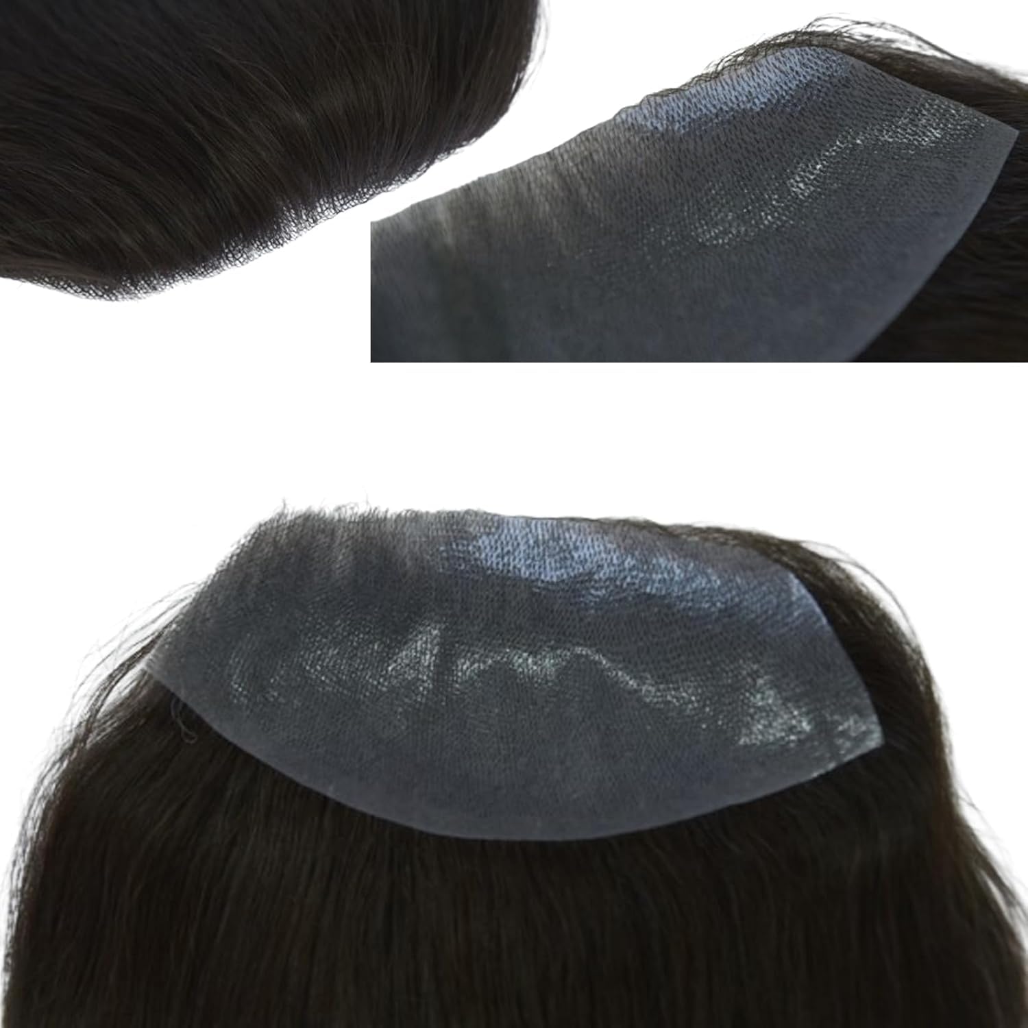Voloria Men Forehead Hairline Toupee 100% Human Hair Skin PU Man Hairpieces Frontal Hair Topper for Receding Natural Hairline Replacement Systems (2.75x6.29 Inch, #2 Dark Brown Color)