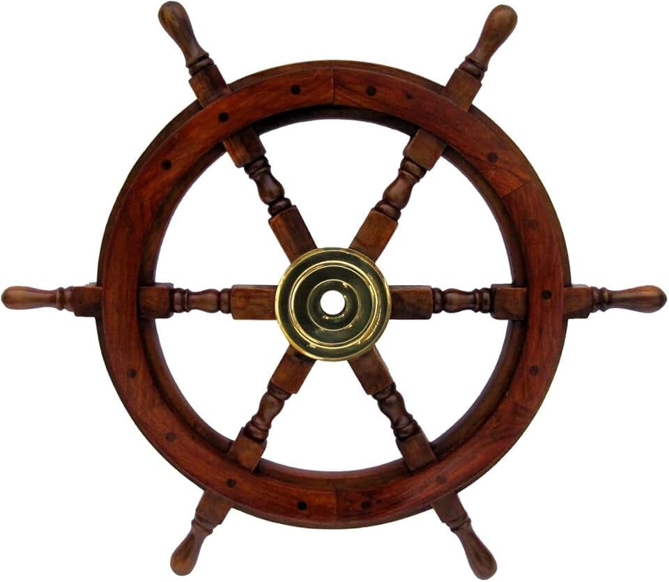 boat steering wheel wood