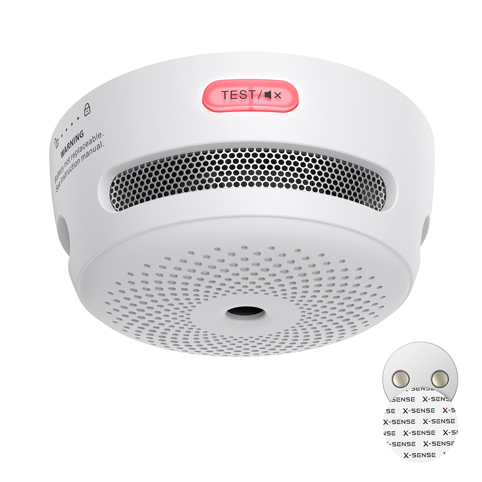 X-Sense Standalone Mini Smoke Alarm for Home, 10-Year Battery Fire Alarm with Magnetic Mount, LED Indicator & Silence Button, Conforms to EN 14604 Standard, XS01 (No Wi-Fi, Magnetic Holder)