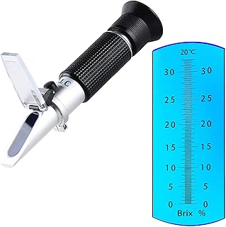 Brix Refractometer 0-32% Brix Meter Refractometer for Testing Sugar Content in Fruit, Portable Refractometer Tester for Making Maple Syrup, Juice, Beverage