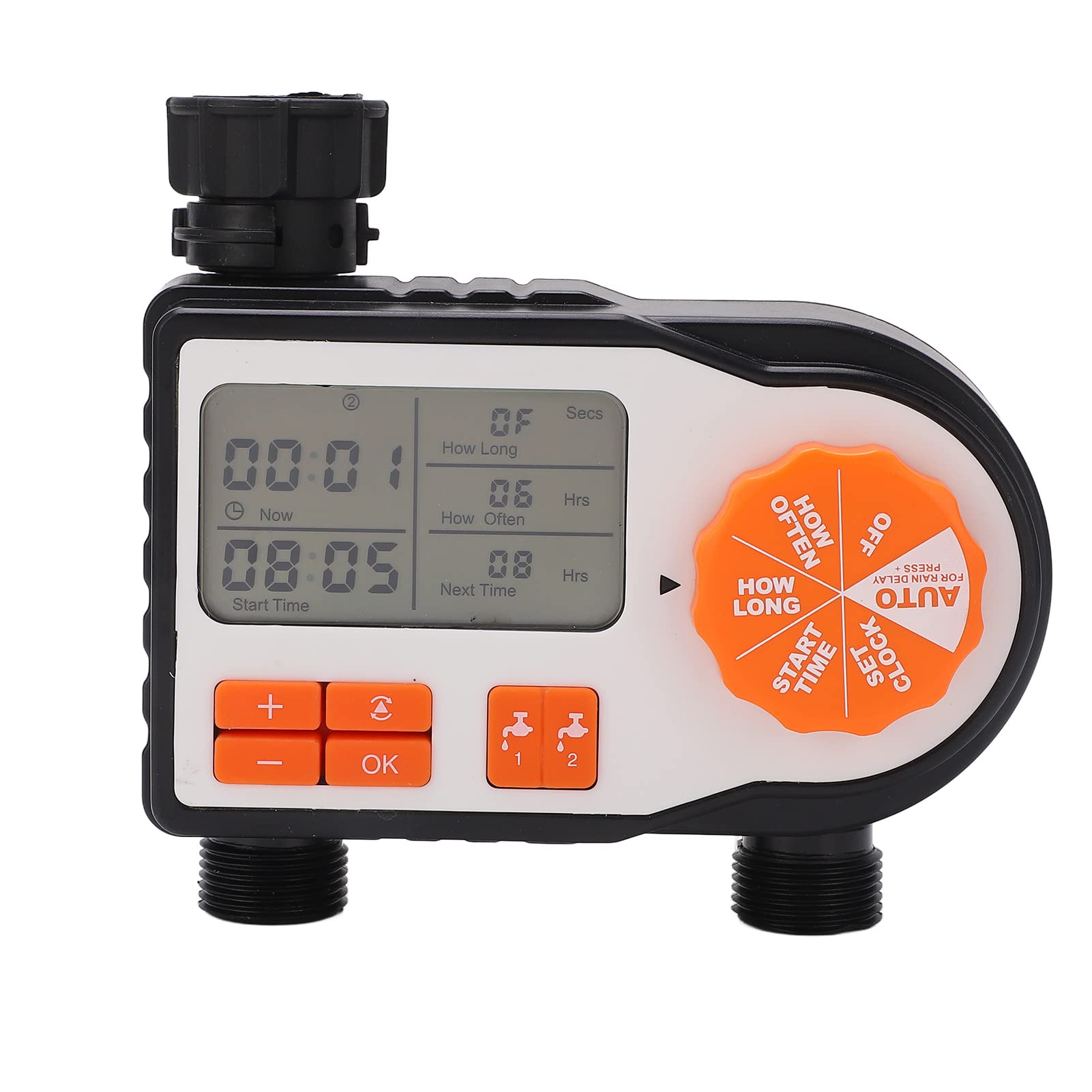 Matybobe Timer Nawadniania Wyświetlacz LCD Elektroniczny Timer Podlewania Ogrodu Sterownik Nawadniania Zraszacza Automatyczne Nawadnianie Tymczasowe Podlewanie z Filtrem Adapter