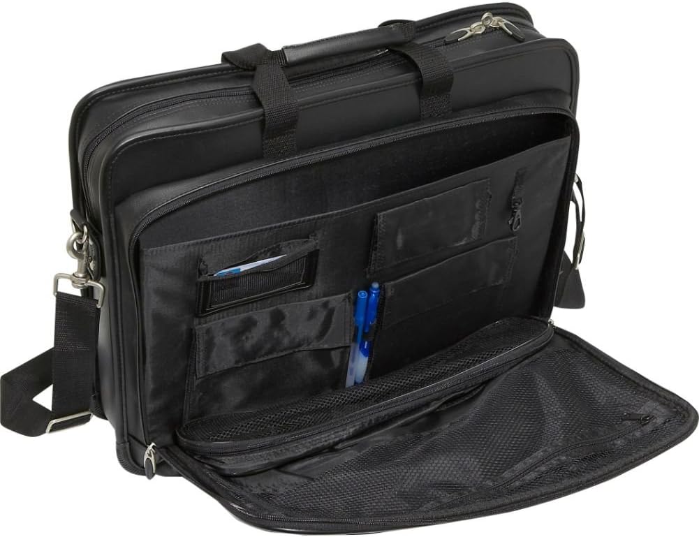 Targus Deluxe Top-Loading Leather Case for 17-Inch Laptops, Black (TLE400)