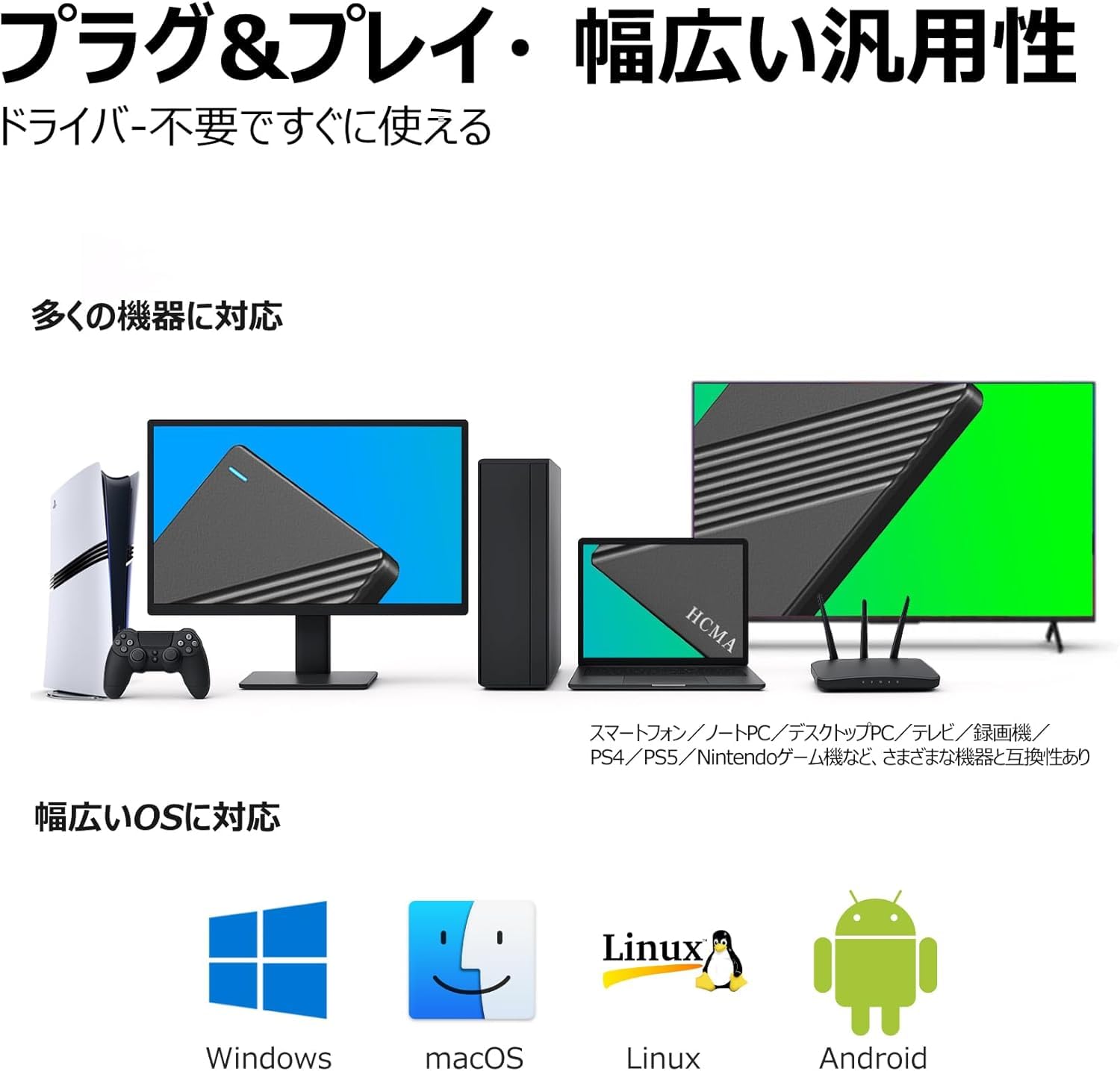 Amazon | 外付けHDD 2TB/4TB/6TB/8TB容量 USB3.0高速転送 2.5インチ超