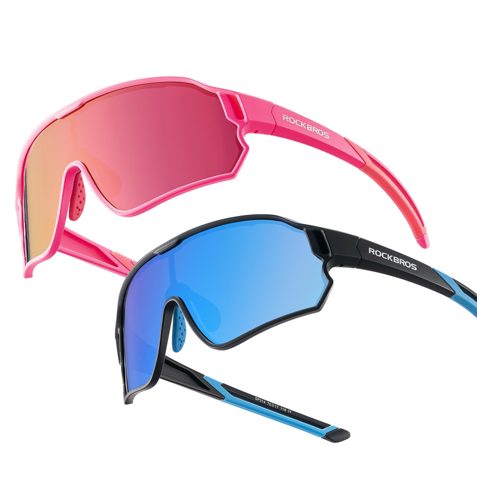 ROCKBROS Kinder Fahrradbrille Sportbrille UV400-Schutz Polarisierte Sonnenbrille TR90 Flexiblem Rahmen für Jungen Mädchen Schutzbrille Outdoorsport