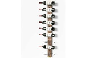 J JACKCUBE DESIGN Elegant Rustic Wall-Mounted Wine Rack Organizer for 9 Bottles