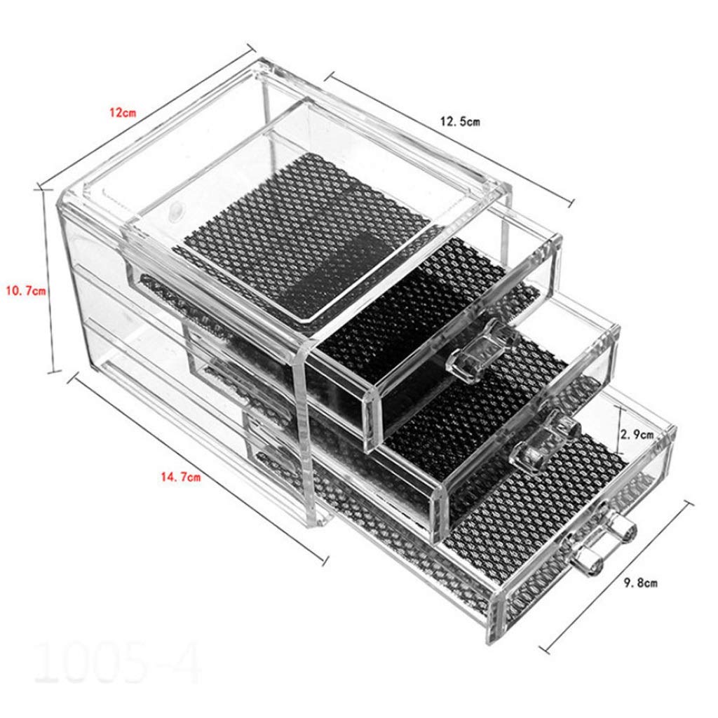 Organizadores de cosméticos Caja de almacenamiento de escritorio para el hogar Caja de almacenamiento de caja de maquillaje cosmético de 3 cajones, Caja de almacenamiento de cosméticos de plástico t
