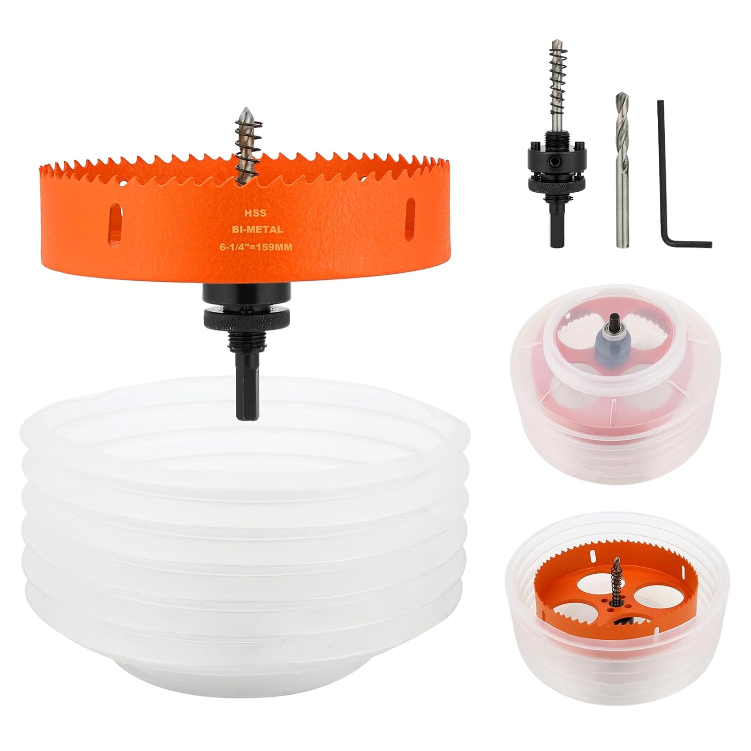 6 1/8 Hole Saw for Recessed Lights, 6.125 Inch Bi-Metal Hole Cutter Kit with Dust Bowl Catcher for Led Recessed Lighting 6 Inch, Ceiling, Wood, Drywall and Plastic