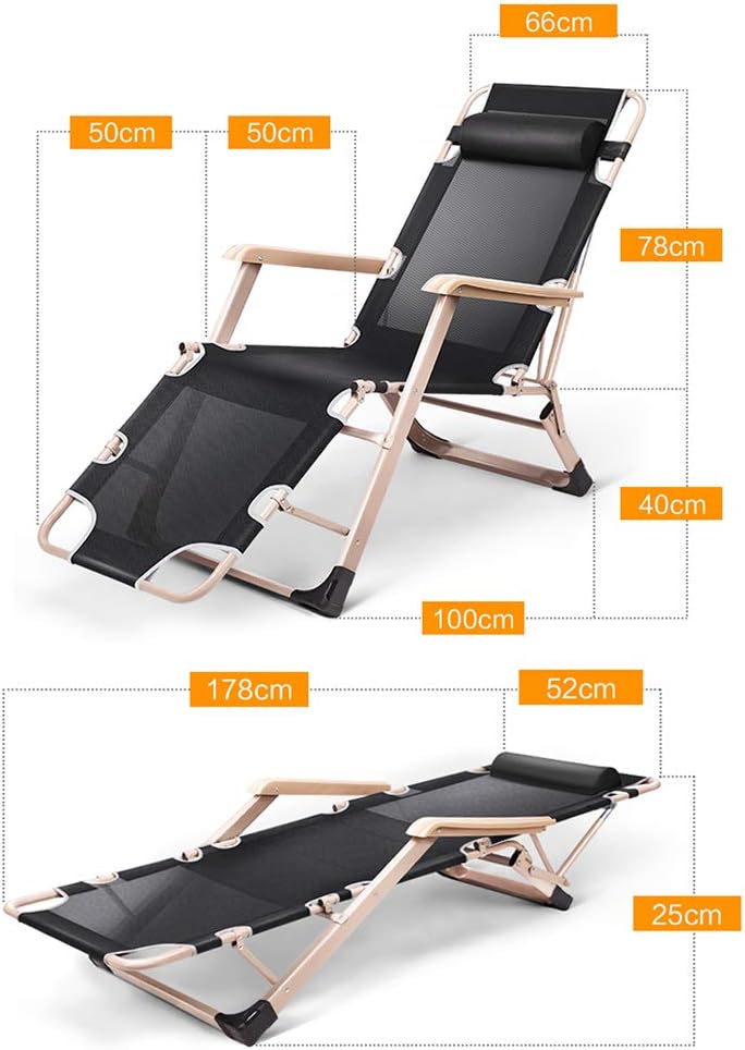 Armchair Deck Chairs Lazy Chair with Cotton Pad (Gray) Adjustable Soft Dual Use Home Folding Chair Adult Pool Fishing Patio Reclining Garden Chair Widened Chair Back