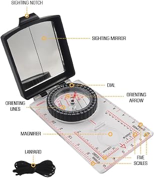 Gotical Military UTM/MGRS Coordinate Scale Map Reading and Land Navigation Topographical Map Scale, Protractor and Grid Coordinate Reader and Camping Recreational
