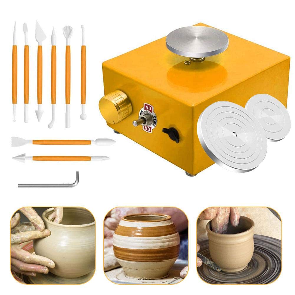 Tornio Per Ceramica Da 35 Cm Macchina Per Formatura Di Ceramiche, Velocità Regolabile Da 60 A 300 Giri/min Pedale, Gamba Di Sollevamento Regolabile, Vasca Rimovibile, Per Lavori Artistici, Blu | IT