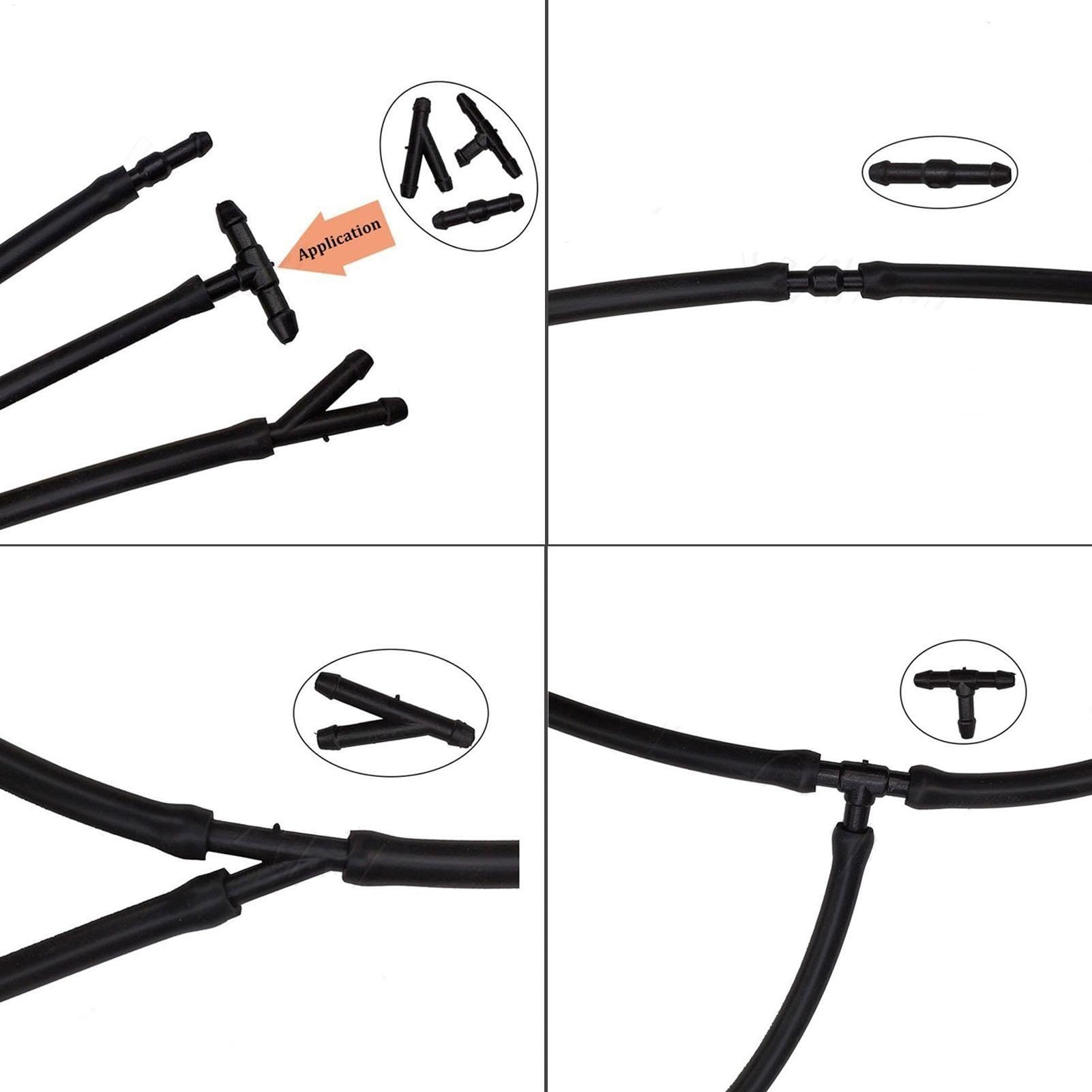 Kit De 18 Conectores De Manguera Para Lavaparabrisas Tipo T, Y E I, De ABS, Para Conectar Bomba Y Boquillas, Fácil Instalación Sin Herramientas