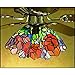 Meyda Home Indoor Bedroom Wedding Party Decorative Ceiling Lighting 5"W Iris Fan Light Shade-Orange Burgundy Green
