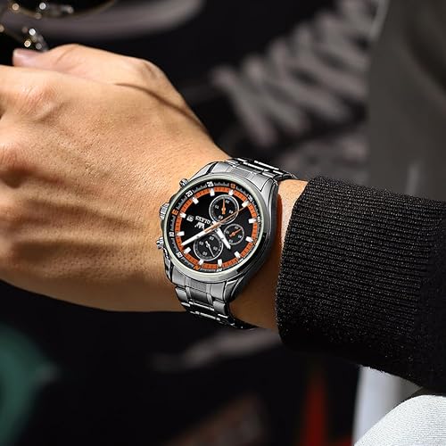 Miniatura 7 de OLEVS Relojes para hombres Reloj de moda de cuarzo impermeable fecha clásico luminoso analógico temporizador popularidad acero inoxidable relojes de