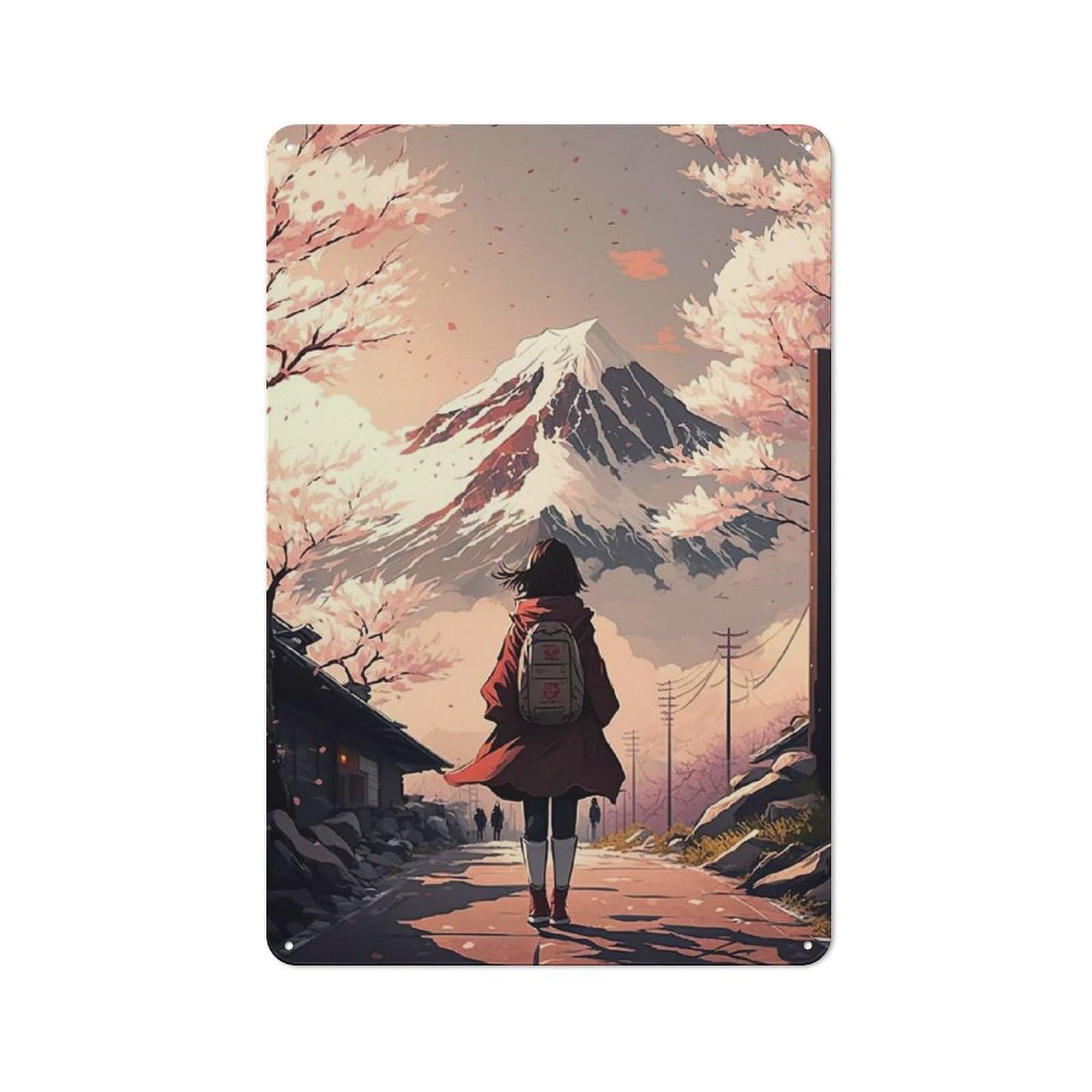 Nostalgic Vision of Fujiyama Metal Wall Sign 30x20cm, Bar Wall Plaque for Pub, Home Bar, Shed Or Man Cave