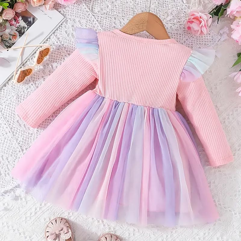 Image of Niren Enterprise Broadbill Full Sleeve net and Modal Fabric Baby Girl Frock