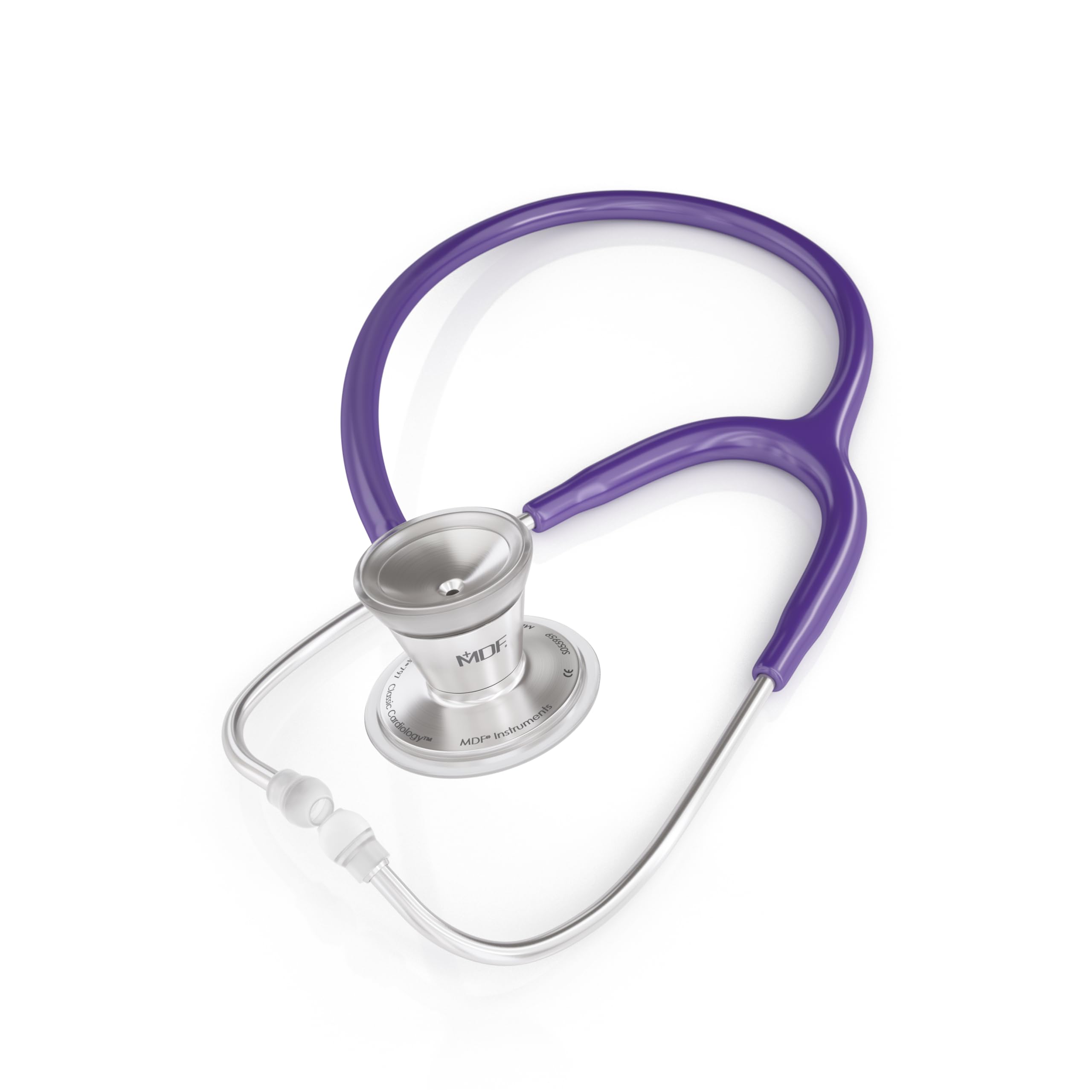 MDF Instruments Klassisches Kardiologie-Zweikopf-Stethoskop - mit Bruststück und Kopfteil aus rostfreiem Stahl (MDF79708) (Lila)